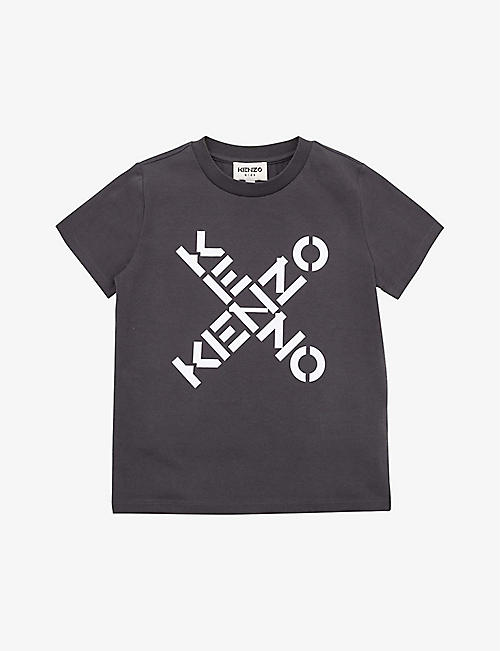 KENZO: Cross logo cotton-blend T-shirt 6-12 years