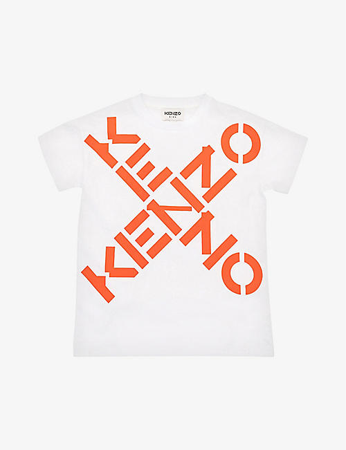 KENZO: Cross logo cotton-jersey T-shirt 6-12 years
