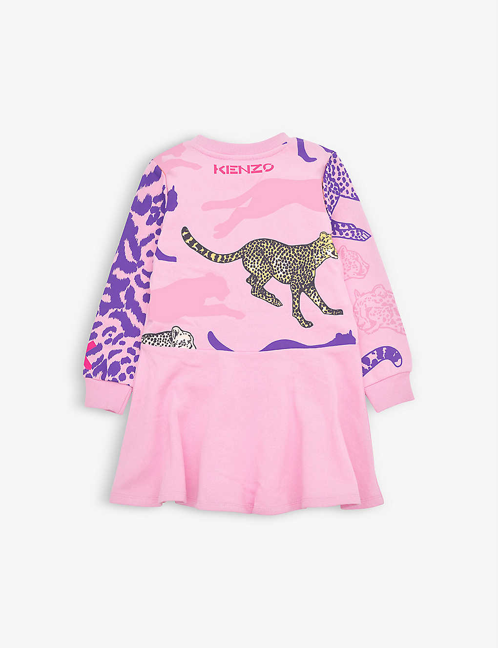 KENZO Tiger print logo cotton-jersey dress 6-12 years