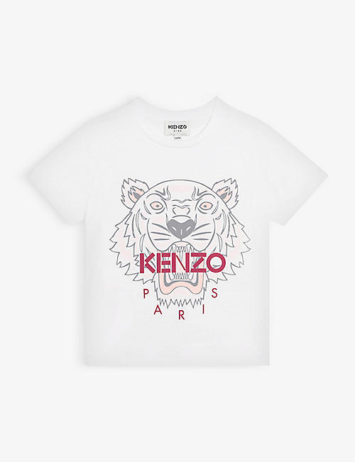 KENZO: Tiger logo print cotton-jersey T-shirt 6-12 years