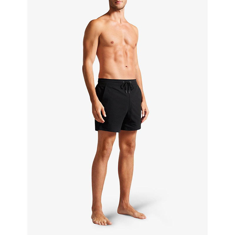 Shop Ted Baker Colne Mid-rise Swim Shorts In Black
