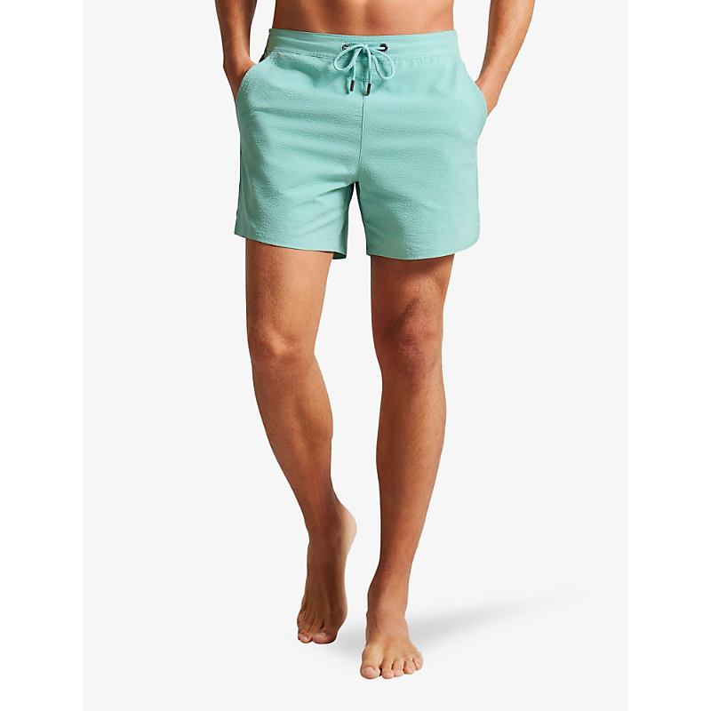 Shop Ted Baker Colne Mid-rise Swim Shorts In Mint