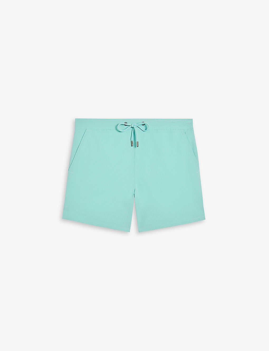 Ted Baker Colne Solid Textured Drawstring Swim Shorts In Mint
