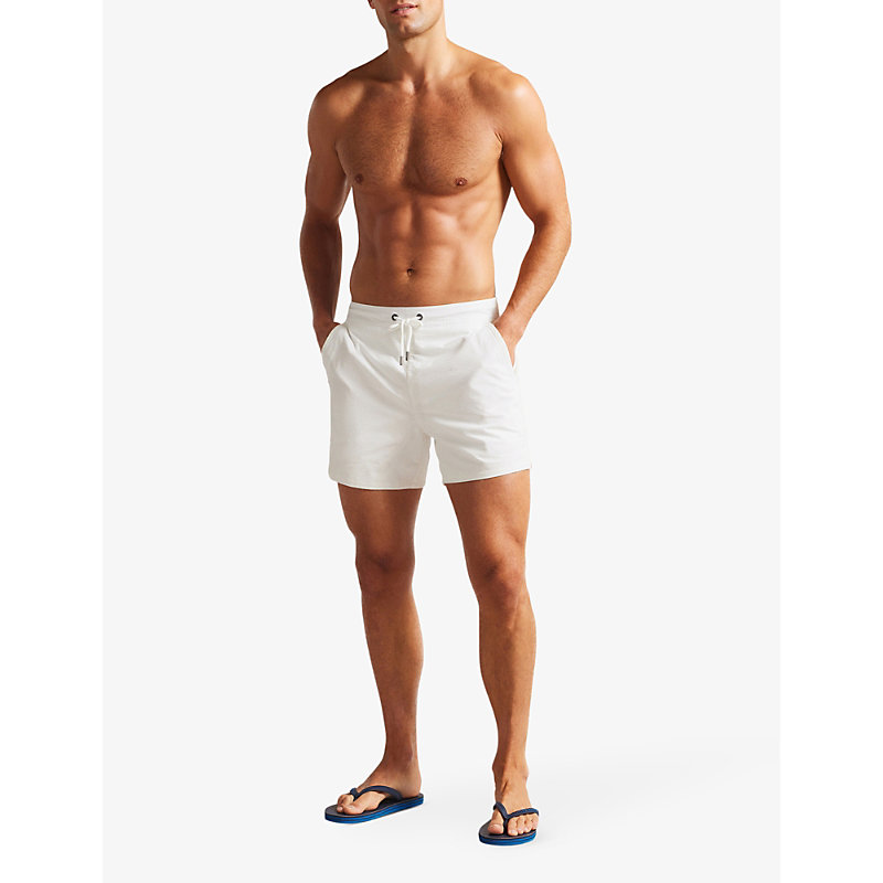 Shop Ted Baker Men's White Colne Mid-rise Swim Shorts
