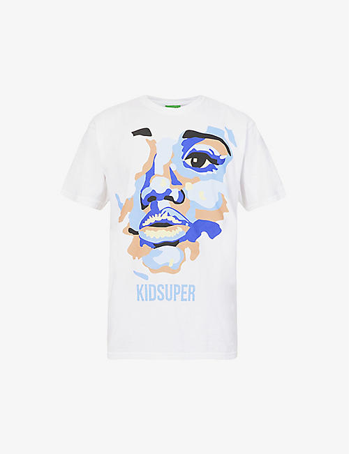 KIDSUPER: Face graphic-pattern cotton-jersey T-shirt