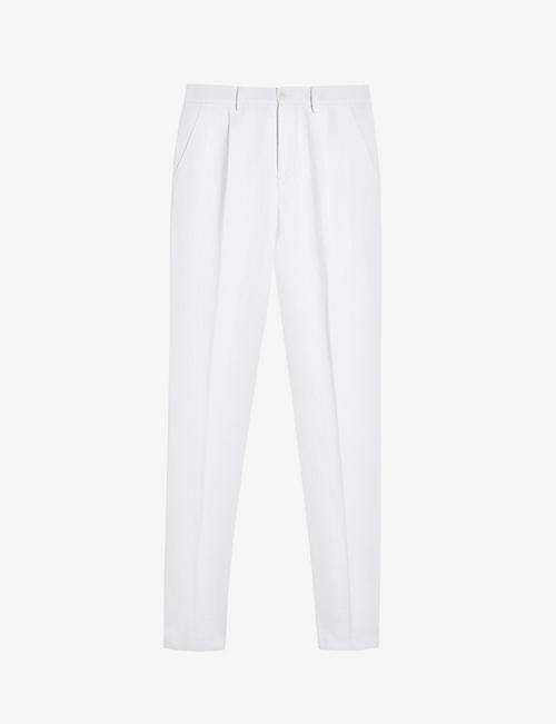 TED BAKER: Darnley relaxed-fit cotton and linen-blend trousers
