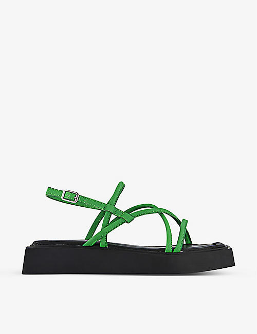 VAGABOND: Evy strappy square-toe leather sandals