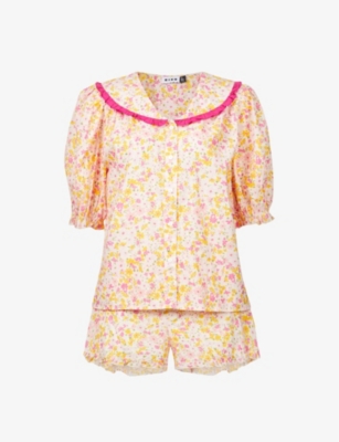 RIXO LONDON ALVA FLORAL-PRINT COTTON-POPLIN TWO-PIECE SET