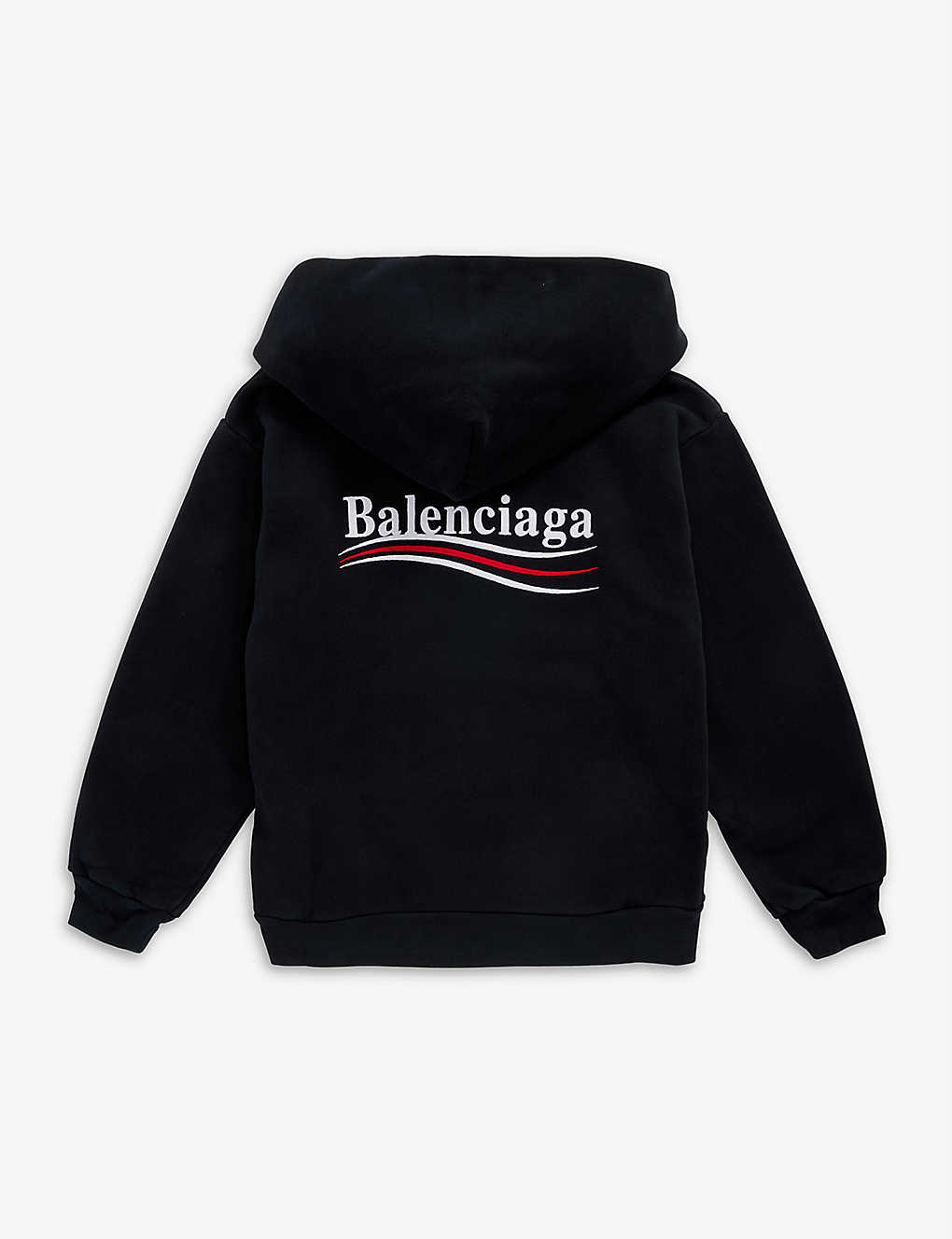 BALENCIAGA Political logo-embroidered cotton hoody 4-10 years