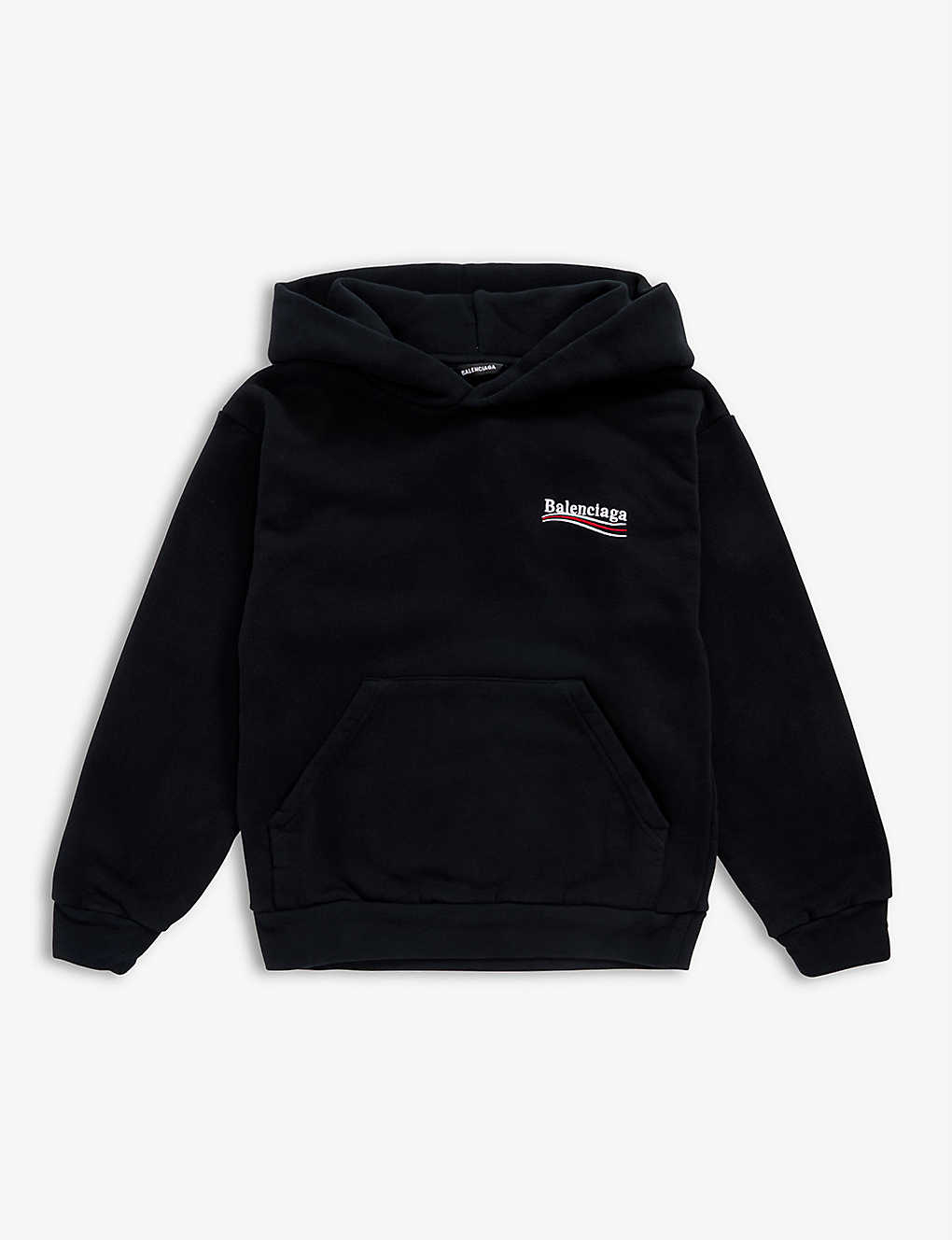 BALENCIAGA Political logo-embroidered cotton hoody 4-10 years