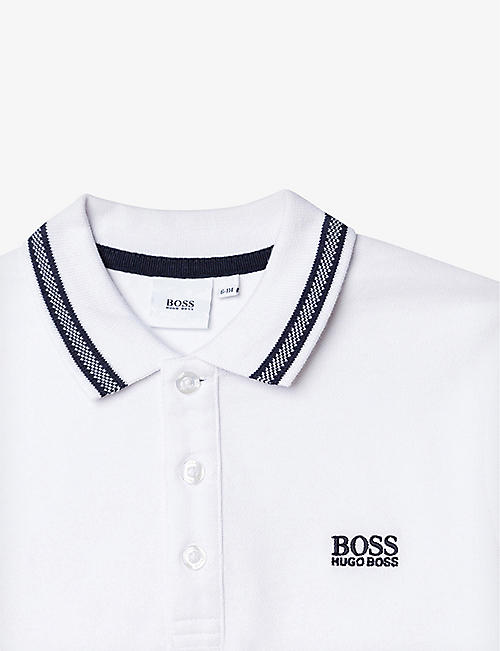 Selfridges & Co Boys Clothing T-shirts Polo Shirts Logo-embroidered cotton polo shirt 6-14 years 