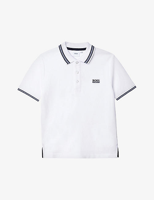 BOSS: Logo-embroidered cotton polo top 4-16 years