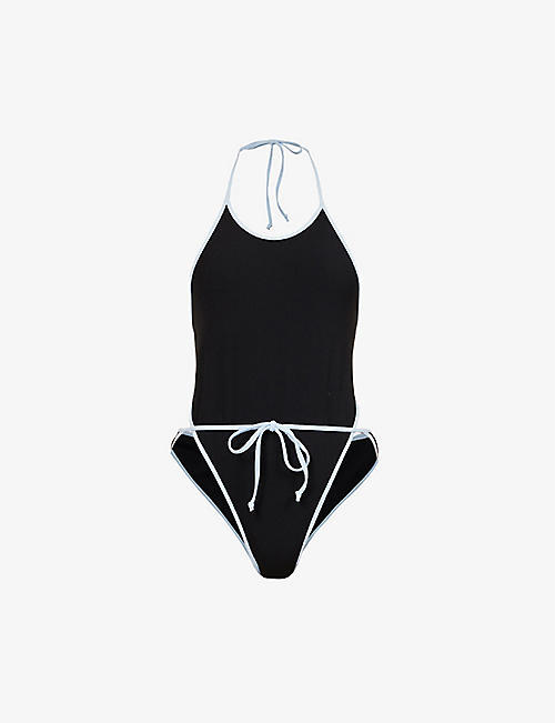 LISA MARIE FERNANDEZ: Maillot contrast-trim swimsuit