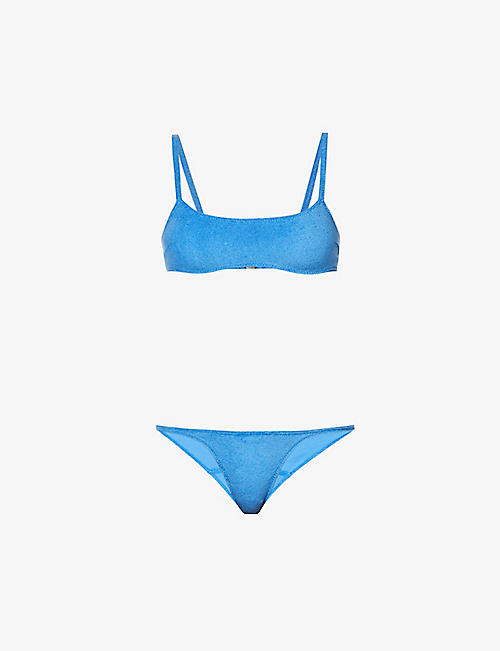 LISA MARIE FERNANDEZ: Scoop-neck mid-rise stretch-cotton towelling bikini
