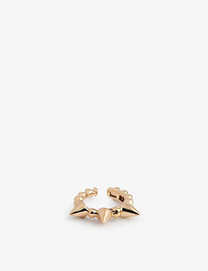Pendulum 14ct yellow-gold and white-gold stud earring Selfridges & Co Women Accessories Jewelry Earrings Studs 