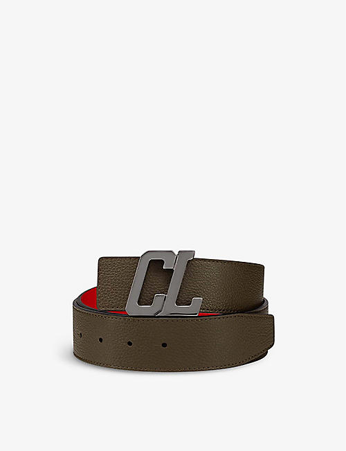 CHRISTIAN LOUBOUTIN: Happy Rui logo-buckle leather belt