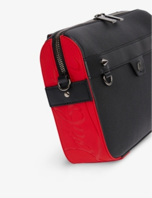 Christian Louboutin Ruisbuddy Leather Cross-body Bag In Black/loubi/black