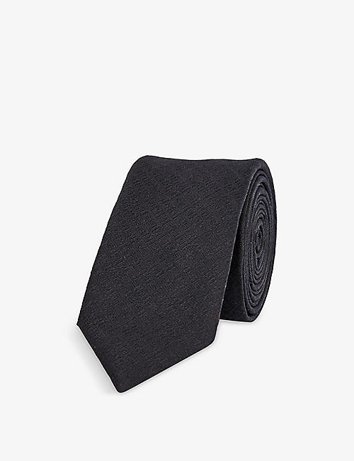 GIVENCHY: 4G logo-print silk tie