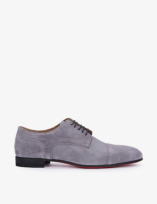 CHRISTIAN LOUBOUTIN: Surcity Flat 23 suede Oxford shoes