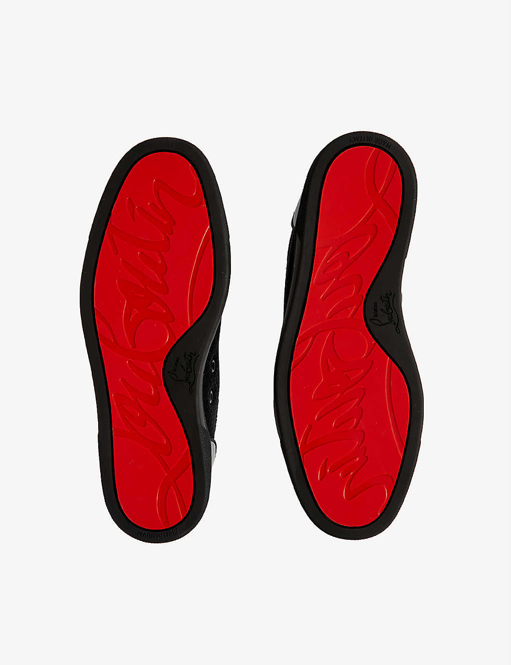 CHRISTIAN LOUBOUTIN Fun Louis panelled leather high-top trainers
