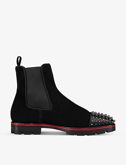 CHRISTIAN LOUBOUTIN: Melon Spikes spike-embellished leather boots