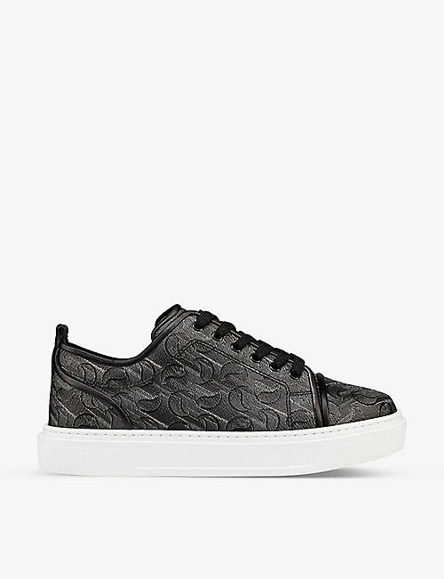 CHRISTIAN LOUBOUTIN: Adolon Junior canvas low-top trainers