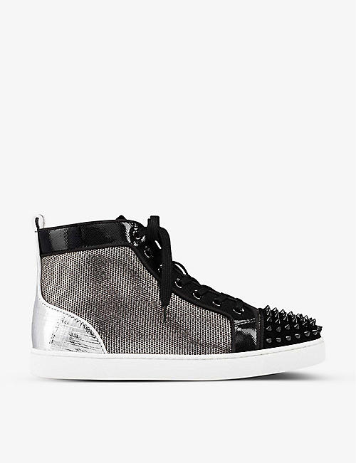 CHRISTIAN LOUBOUTIN: Spikes Orlato leather high-top trainers