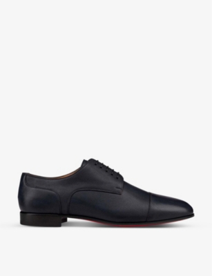 Christian Louboutin Men's Surcity Red-Sole Leather Derby Shoes