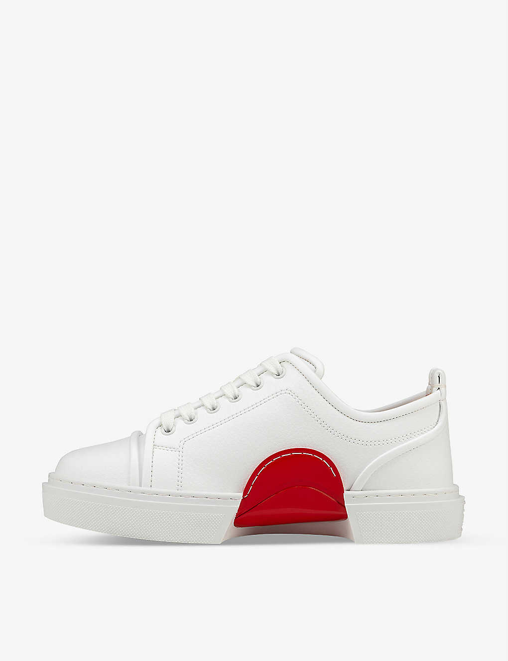 Christian Louboutin Mens White Adolon Junior Contrast-panel Woven Low-top Trainers
