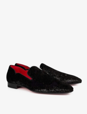 CHRISTIAN LOUBOUTIN Dandy Chick slip-on velvet loafers