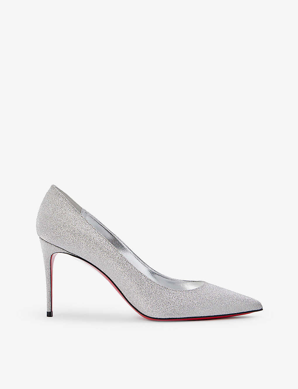 Christian Louboutin Kate 85 Glitter Courts In Silver/lin Silver