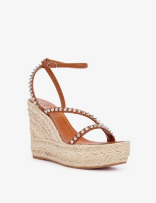 CHRISTIAN LOUBOUTIN Mafaldina Zeppa 120 patent-leather and espadrille wedges