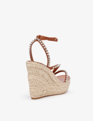 CHRISTIAN LOUBOUTIN Mafaldina Zeppa 120 patent-leather and espadrille wedges