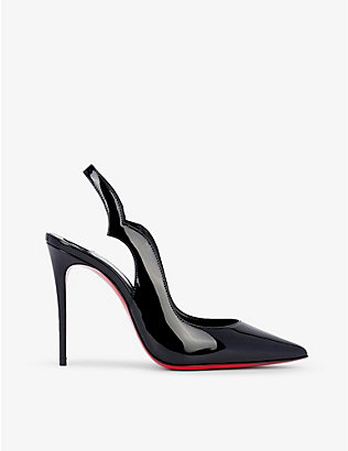 CHRISTIAN LOUBOUTIN: Hot Chick Sling 100 patent-leather courts