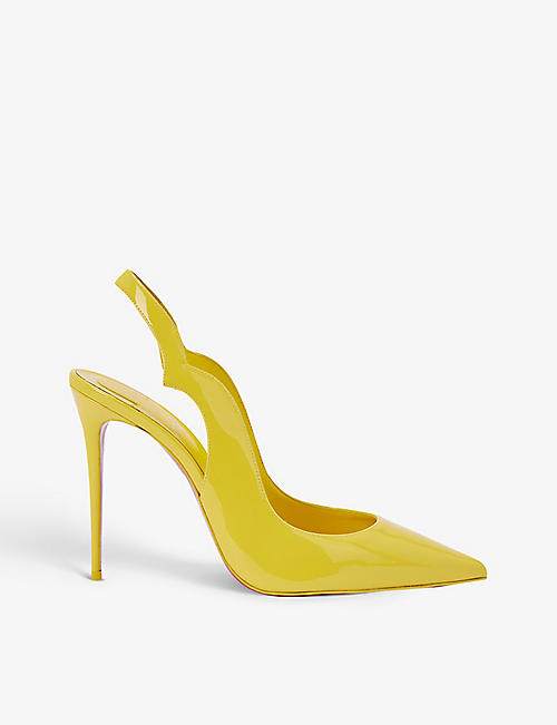 CHRISTIAN LOUBOUTIN: Hot Chick Sling 100 patent-leather courts