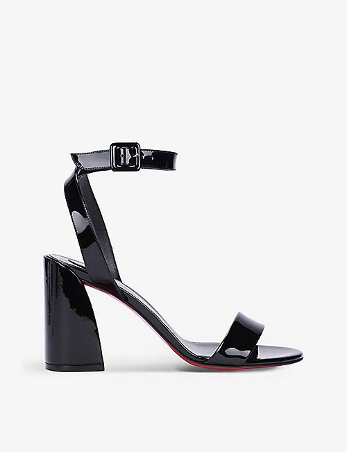 CHRISTIAN LOUBOUTIN: Miss Sabine 85 patent-leather heeled sandals