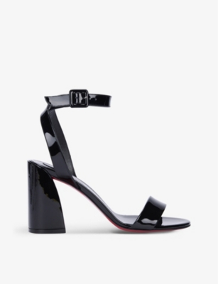 Christian Louboutin Miss Sabina Red Sole Ankle-strap Sandals In Black/lin Black
