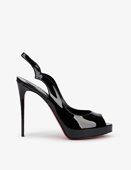 CHRISTIAN LOUBOUTIN: Hot Chick Sling Alta 120 patent-leather heeled sandals