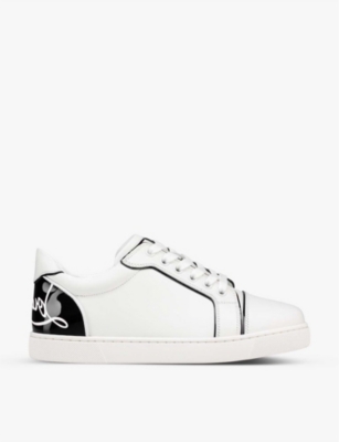 CHRISTIAN LOUBOUTIN: Vieria sneakers in leather and studs - White