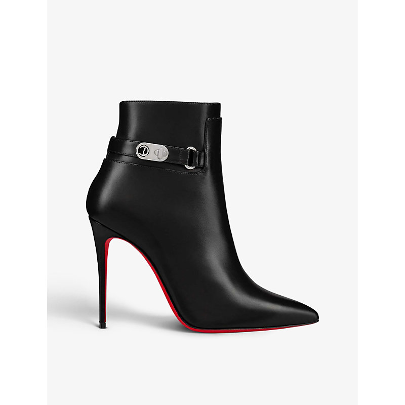 Christian Louboutin Lock So Kate High Heels Ankle Boots In Black Leather