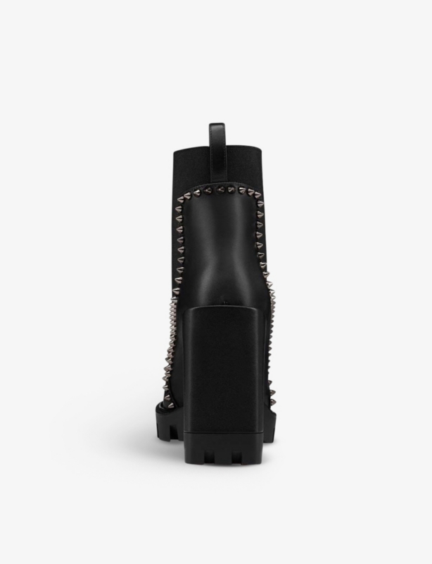 Out Lina Spike Lug 100 Leather Heeled Ankle Boots