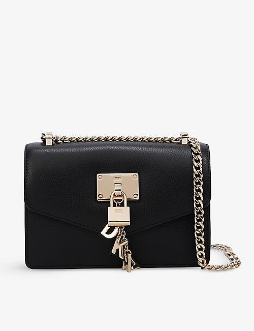 DKNY: Elissa logo-charm small leather cross-body bag