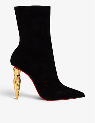CHRISTIAN LOUBOUTIN: Lipbooty 100 suede heeled boots