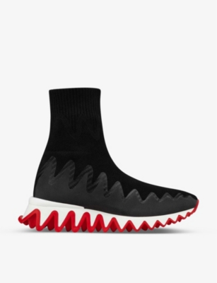 Christian Louboutin Sharky Pull-on Sock Sneakers In Black
