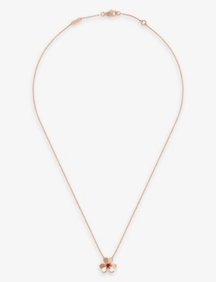 VAN CLEEF & ARPELS: Frivole mini 18ct rose-gold and 0.07ct round-cut ruby pendant necklace
