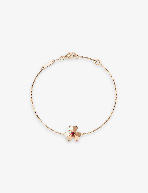 VAN CLEEF & ARPELS: Frivole mini 18ct rose-gold and 0.07ct round-cut ruby bracelet