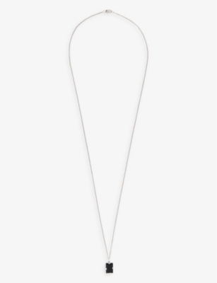 MIANSAI LENNOX PLATINUM PLATED STERLING-SILVER AND ONYX NECKLACE