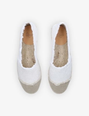 Castaã±er Kampala Raw-trimmed Cotton-canvas Espadrilles In White