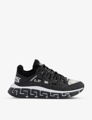 VERSACE Trigreca logo-print mesh low-top trainers