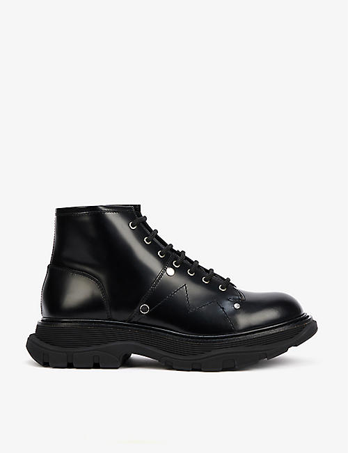 ALEXANDER MCQUEEN: Tread Slick leather ankle boots